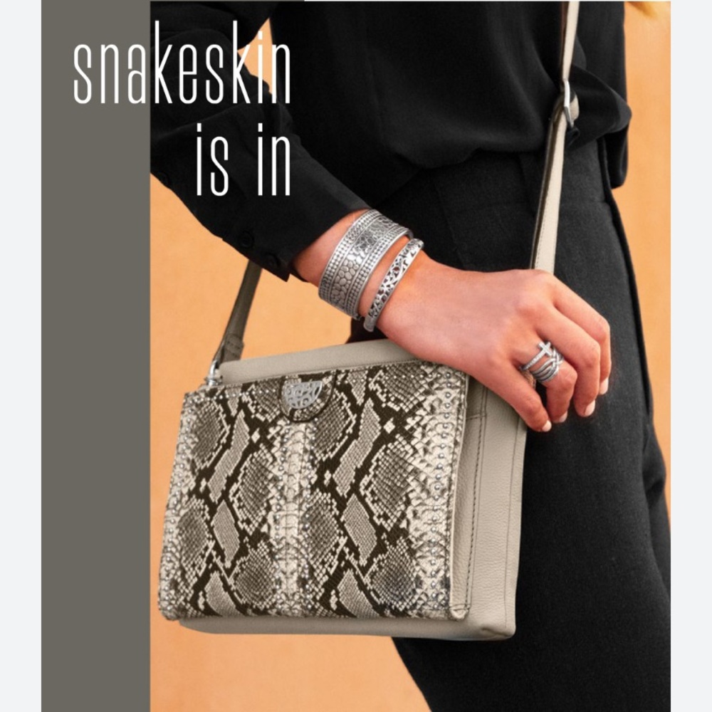 Brighton Jagger Pretty Tough City Organizer Python Crossbody Bag